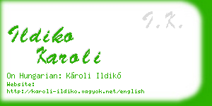 ildiko karoli business card